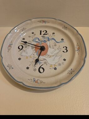 Country Marmalade Goose Ceramic Plate Wall Clock